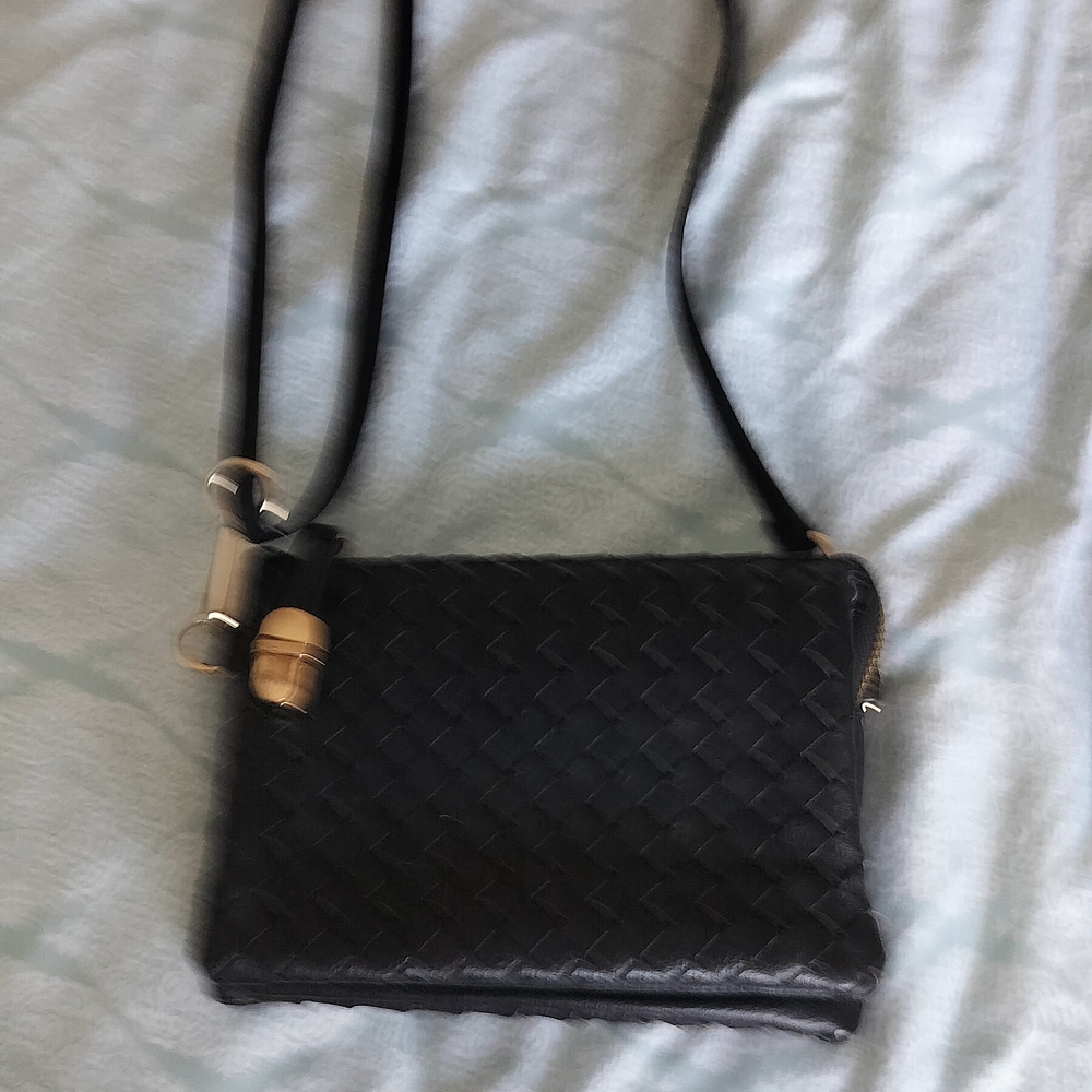 Black Quilted Leather Crossbody Bag